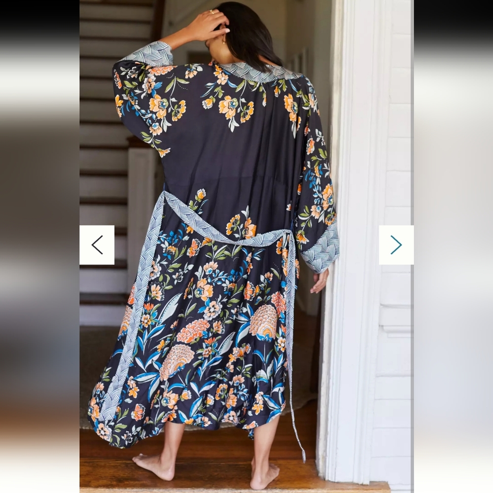 Anthropologie Navy Kimono Robe - Picture 2 of 10